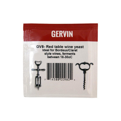 Винные дрожжи Gervin "Red Table Wine GV8", 5 г
