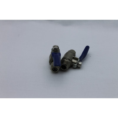 Кран врезной 1/4" с зажимной гайкой